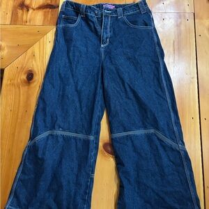 Edikted Navy Wide Leg Jeans